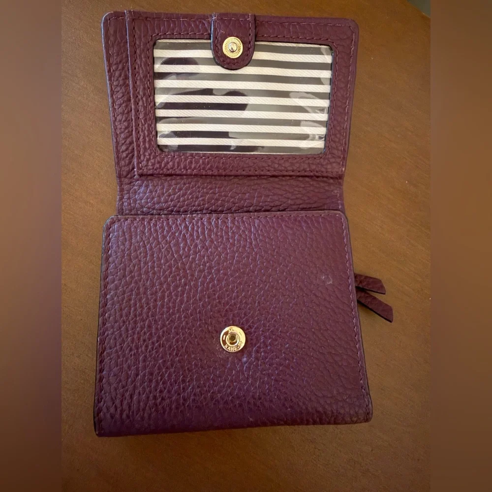 **SALE**Kate Spade Deep Purple Pebbled Leather Small Wallet - Picture 7 of 14